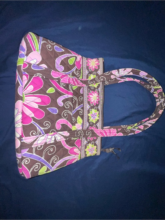 Vera Bradley Handbags - Vera Bradley Brown Quilted Shoulder Bag with Pink Floral Pattern